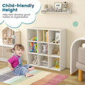 Costway 9-Cube Kids Toy Storage Organizer Wooden Children's Bookcase Display Bookshelf