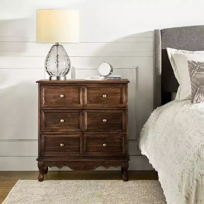 Galatea 32'' Traditional Solid Wood 3 - Drawer Accent Chest with Charging Station | HULALA HOME