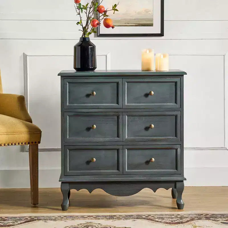 Galatea 32'' Traditional Solid Wood 3 - Drawer Accent Chest with Charging Station | HULALA HOME