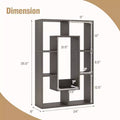 Costway 7-Cube Geometric Bookshelf with Anti-Toppling Device Modern Open Bookcase White/Black/Oak/Rustic Brown/Natural/Grey