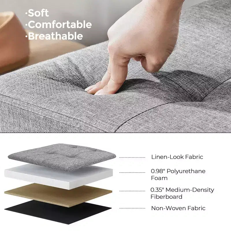 SONGMICS 43.3 Folding Storage Ottoman Bench Ottoman With Storage Chest