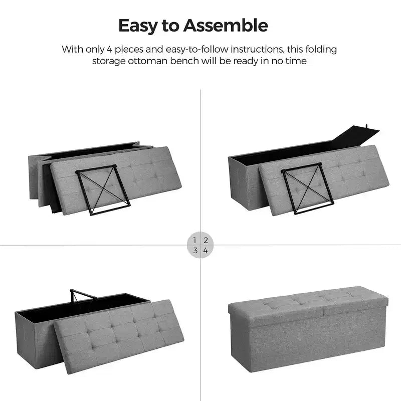 SONGMICS 43.3 Folding Storage Ottoman Bench Ottoman With Storage Chest