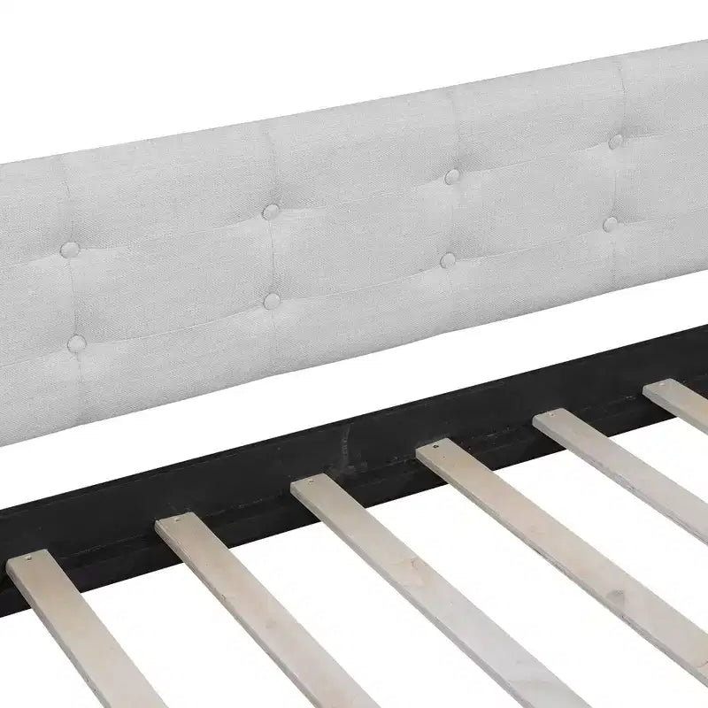 Full/Twin Size Upholstered Daybed with 4 Wood Support Legs-ModernLuxe