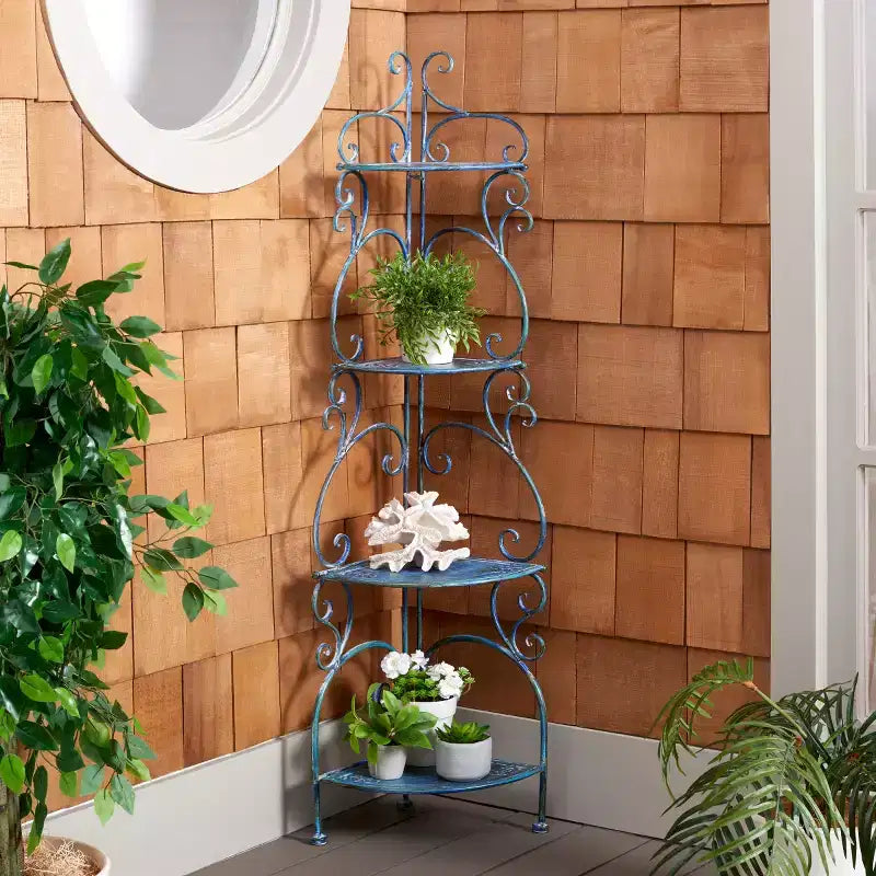 Turuca 4 Tier Corner Shelf - Indoor/Outdoor - PAT5034 - Safavieh