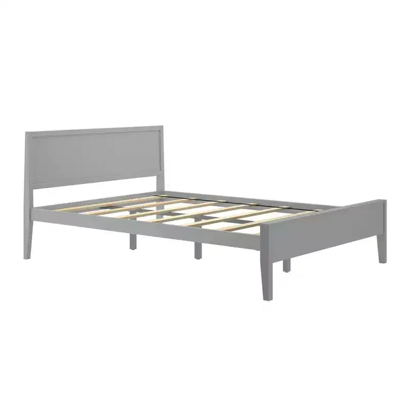 Plank+Beam Solid Wood Queen Bed Frame with Headboard, Modern Platform Bed for Adults
