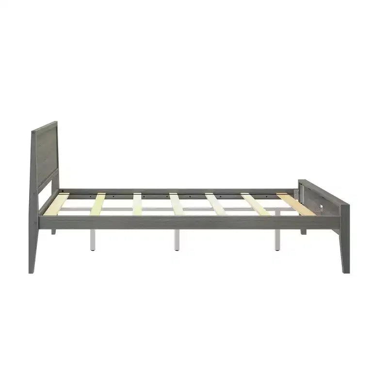 Plank+Beam Solid Wood Queen Bed Frame with Headboard, Modern Platform Bed for Adults