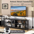 Costway Corner TV Stand for TVs up to 65 TV Console Table with AC Outlets&USB A Ports Rustic Brown/Black/White