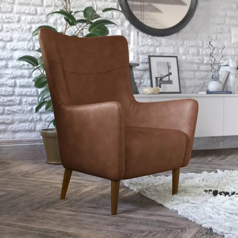 Fauteuil d'appoint crapaud commercial rembourré avec cadre et pieds en bois