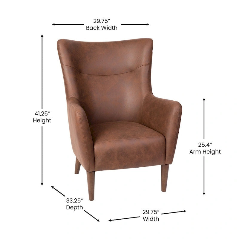 Fauteuil d'appoint crapaud commercial rembourré avec cadre et pieds en bois