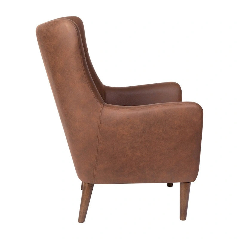 Fauteuil d'appoint crapaud commercial rembourré avec cadre et pieds en bois