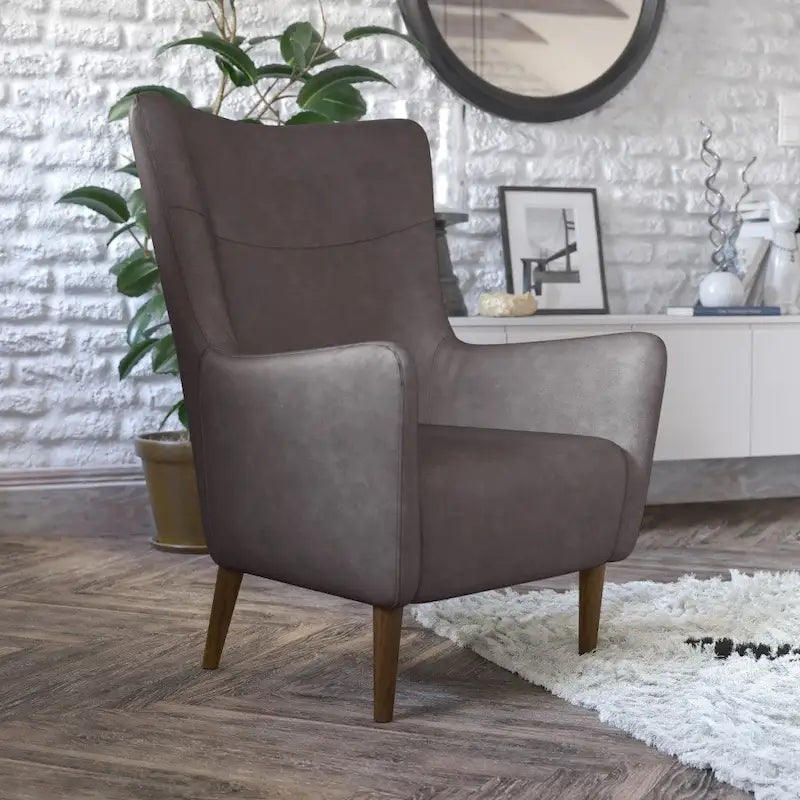 Fauteuil d'appoint crapaud commercial rembourré avec cadre et pieds en bois