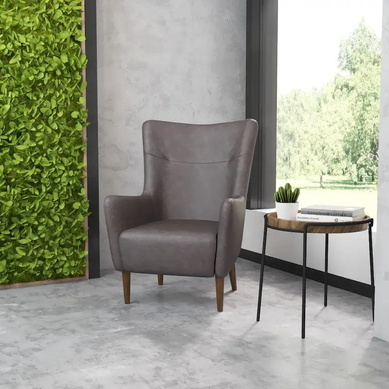 Fauteuil d'appoint crapaud commercial rembourré avec cadre et pieds en bois
