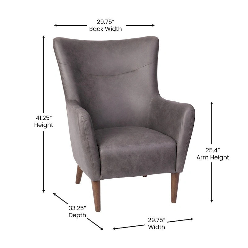 Fauteuil d'appoint crapaud commercial rembourré avec cadre et pieds en bois