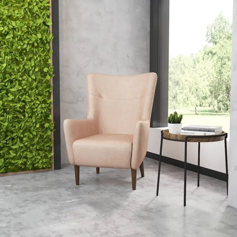 Fauteuil d'appoint crapaud commercial rembourré avec cadre et pieds en bois
