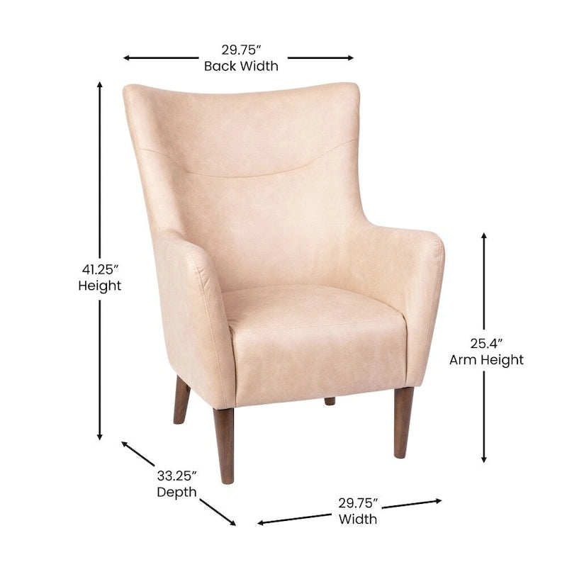 Fauteuil d'appoint crapaud commercial rembourré avec cadre et pieds en bois