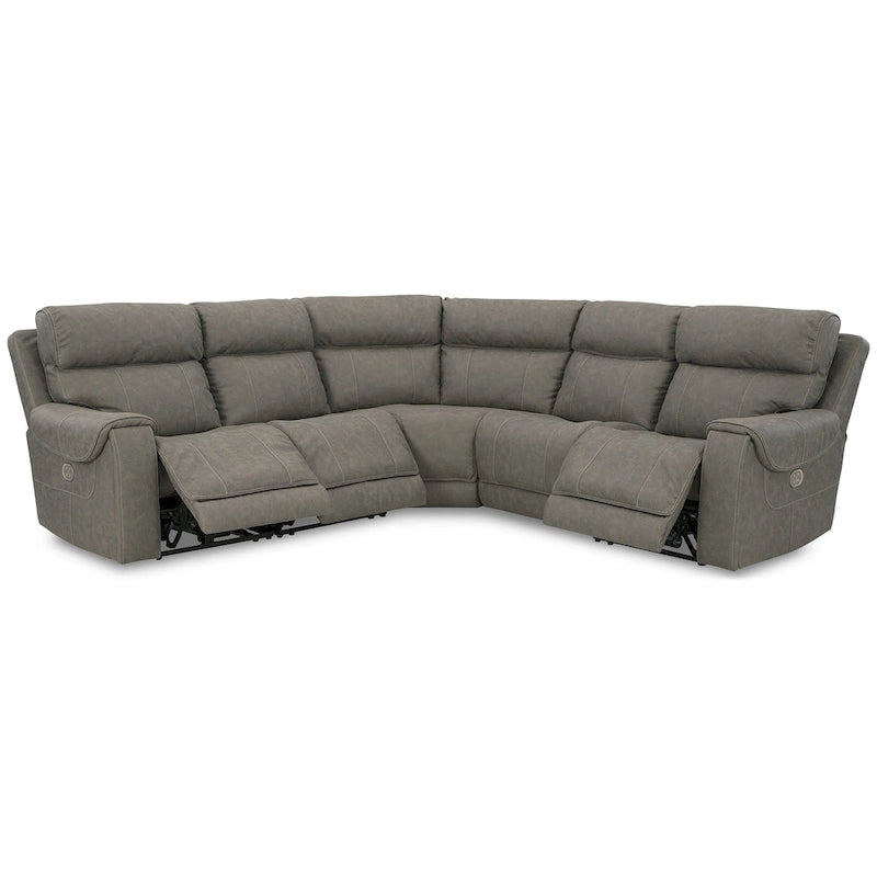 Ensemble de canapé modulaire électrique 5 pièces gris — L131 x P131 x H42