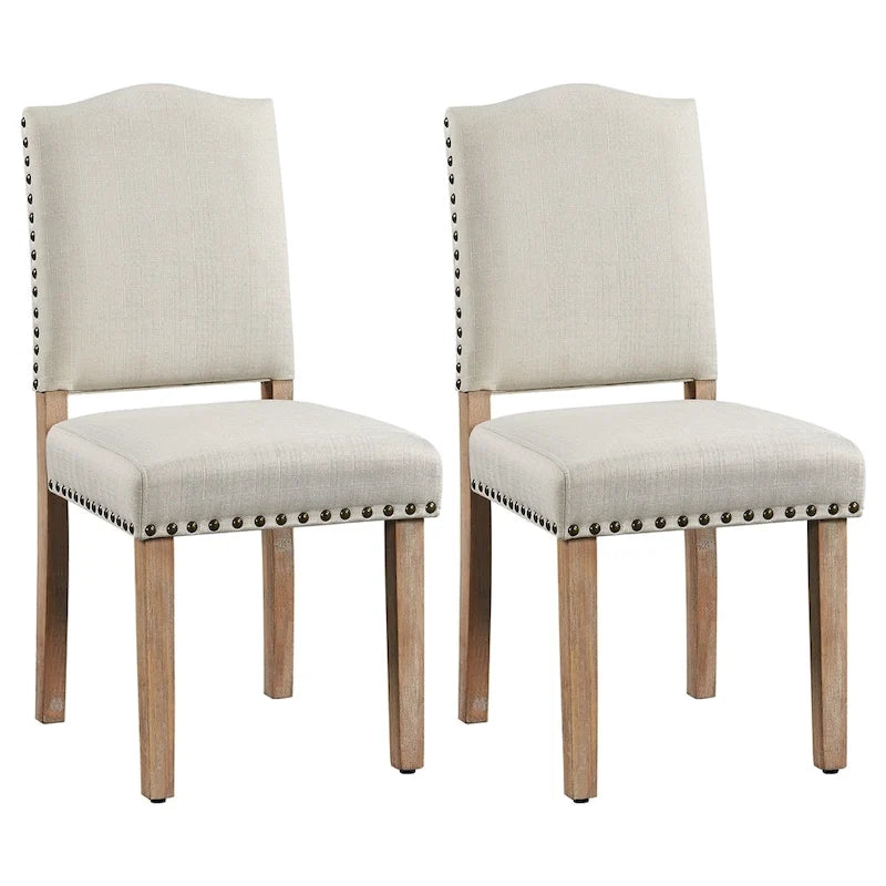 Lot de 2 chaises de salle à manger capitonnées avec clous décoratifs - 45,7 cm L x 57,1 cm l x 92,7 cm H