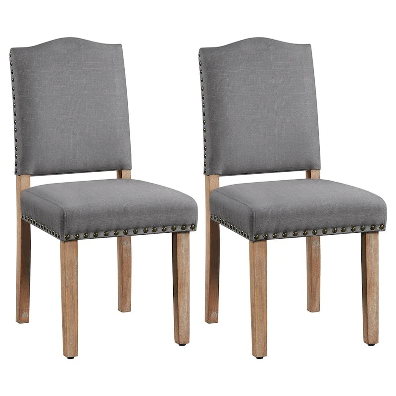 Lot de 2 chaises de salle à manger capitonnées avec clous décoratifs - 45,7 cm L x 57,1 cm l x 92,7 cm H