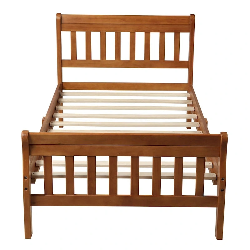 Lit plateforme en bois - Cadre de lit simple - Sommier à lattes