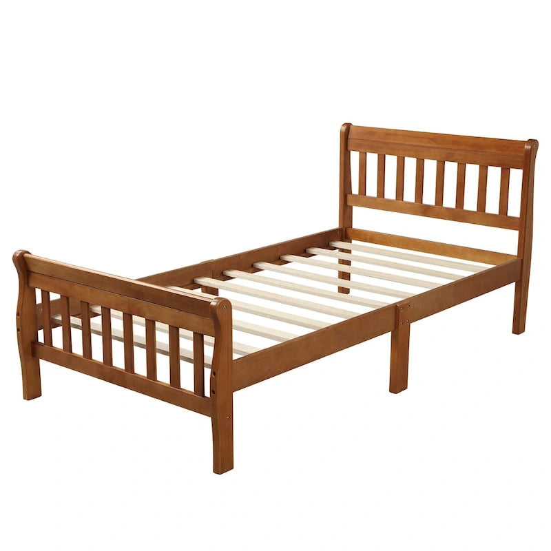 Lit plateforme en bois - Cadre de lit simple - Sommier à lattes