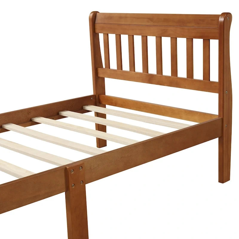 Lit plateforme en bois - Cadre de lit simple - Sommier à lattes