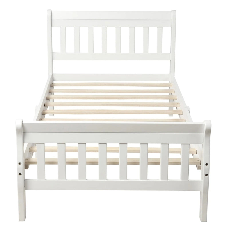 Lit plateforme en bois - Cadre de lit simple - Sommier à lattes