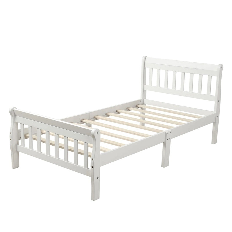 Lit plateforme en bois - Cadre de lit simple - Sommier à lattes