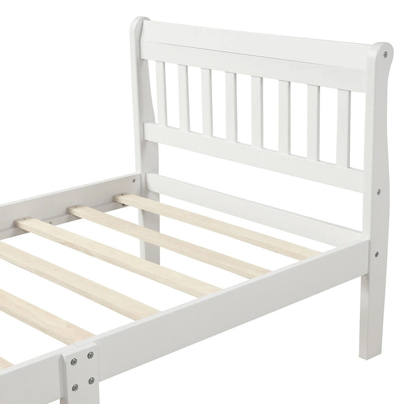 Lit plateforme en bois - Cadre de lit simple - Sommier à lattes