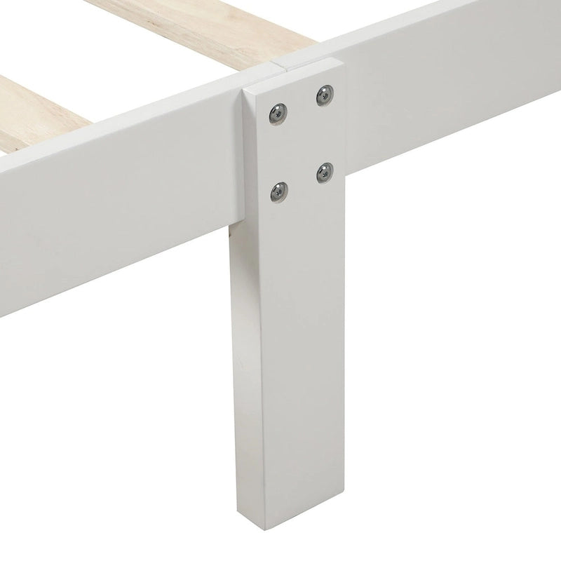 Lit plateforme en bois - Cadre de lit simple - Sommier à lattes