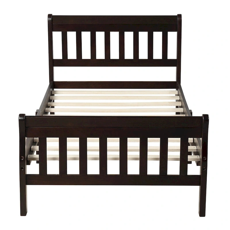 Lit plateforme en bois - Cadre de lit simple - Sommier à lattes