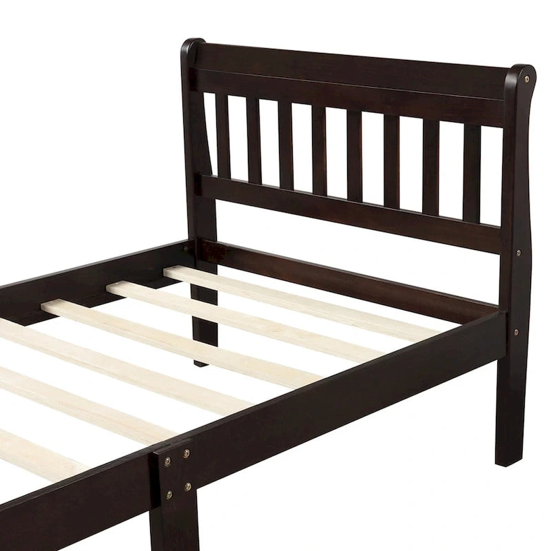 Lit plateforme en bois - Cadre de lit simple - Sommier à lattes