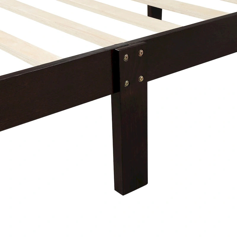 Lit plateforme en bois - Cadre de lit simple - Sommier à lattes