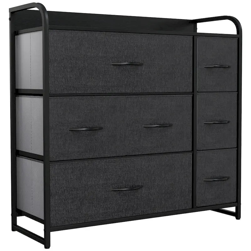 Multifunction 7 Drawers Furniture Storage Chest Grey 7-Drawer Dresser