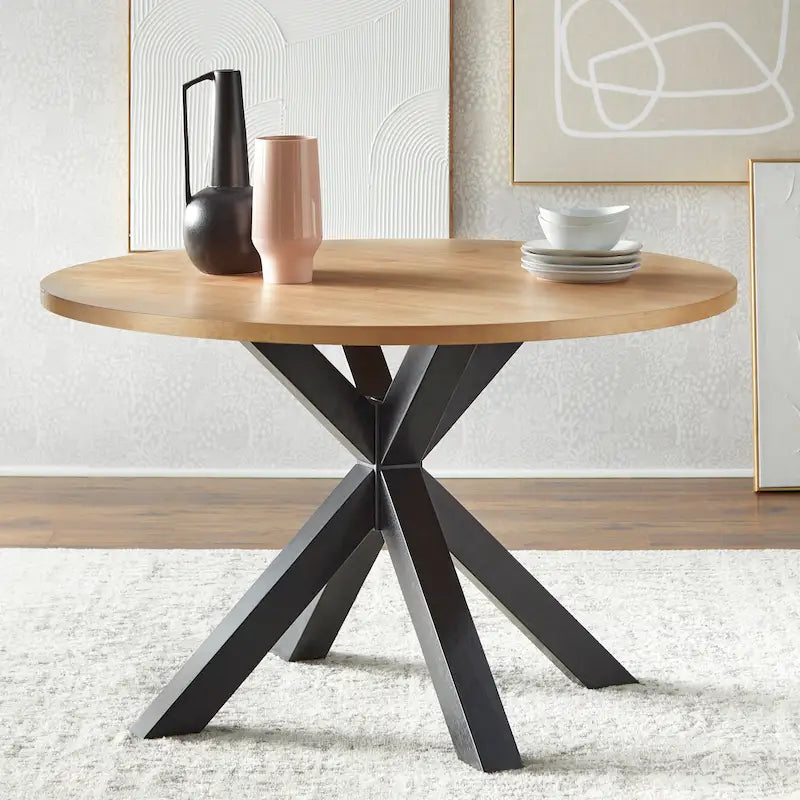 Table à manger sur pied croisé