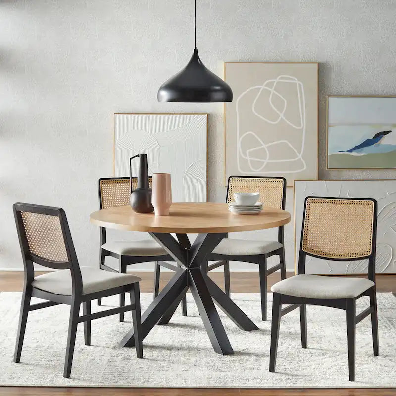 Table à manger sur pied croisé