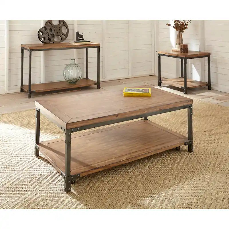 Console en bois et métal de style industriel
