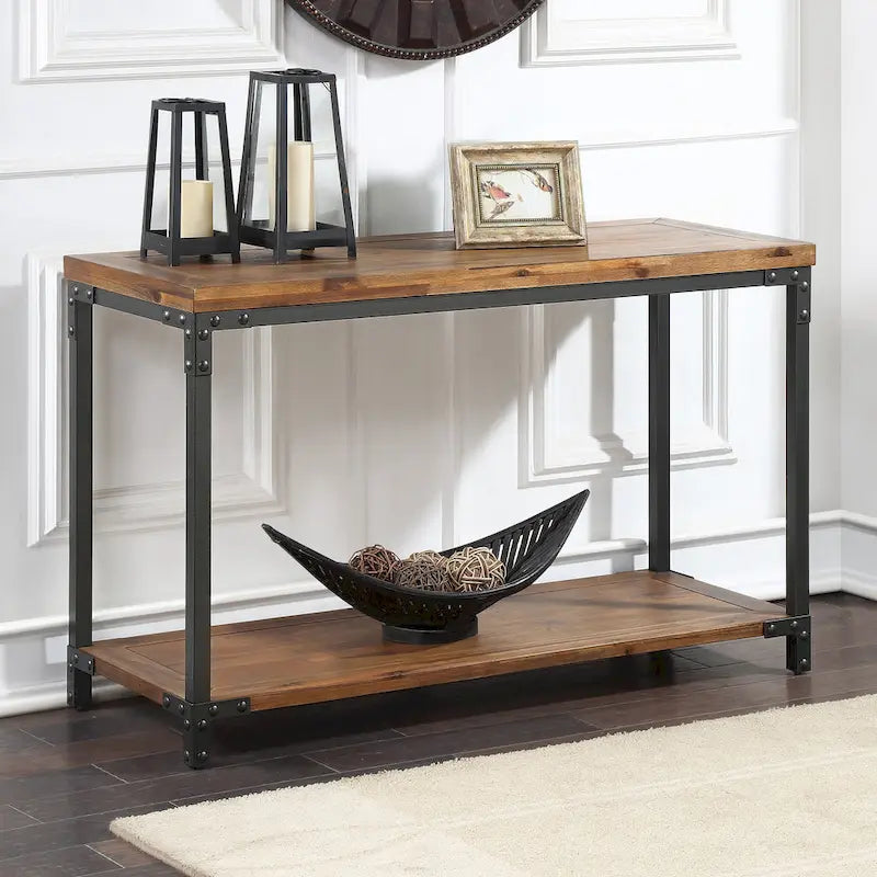 Console en bois et métal de style industriel