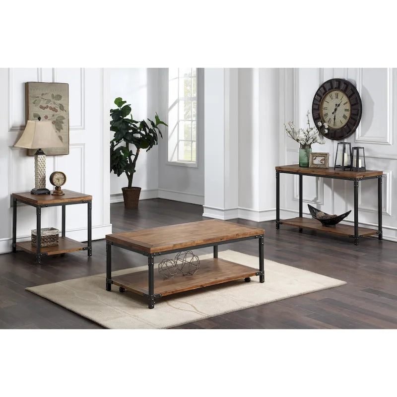 Console en bois et métal de style industriel