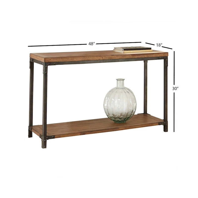 Console en bois et métal de style industriel