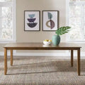 Table rectangulaire ancienne en bois couleur miel à quatre pieds