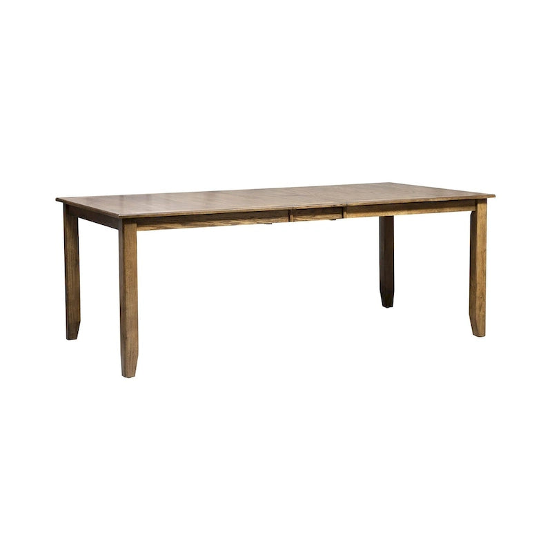 Table rectangulaire ancienne en bois couleur miel à quatre pieds