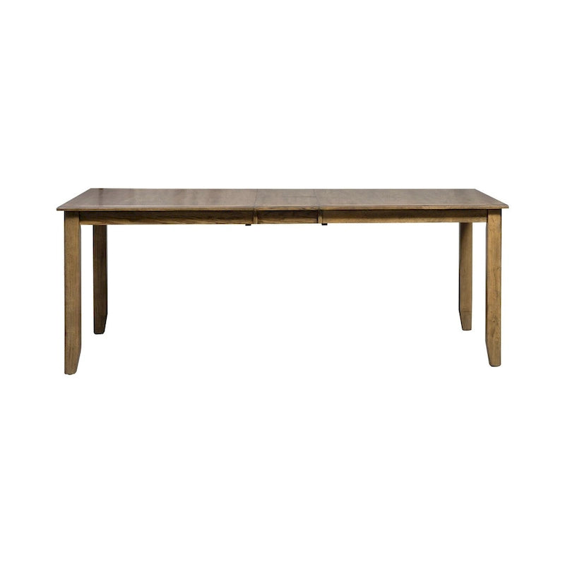 Table rectangulaire ancienne en bois couleur miel à quatre pieds