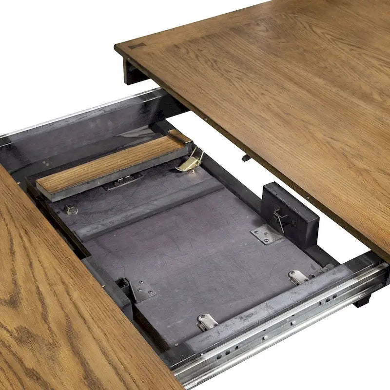 Table rectangulaire ancienne en bois couleur miel à quatre pieds