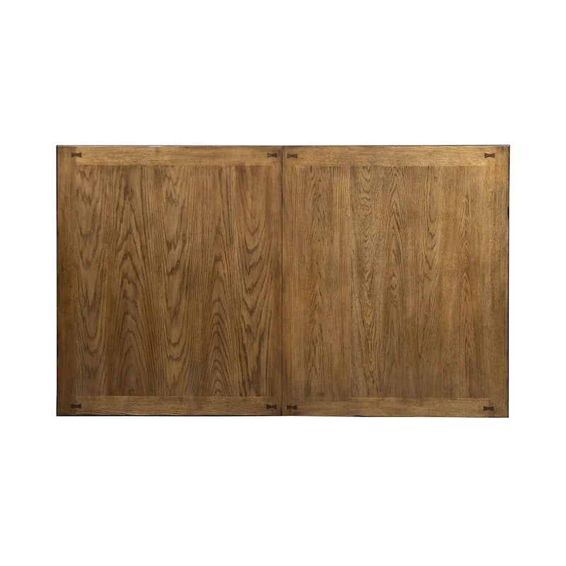 Table rectangulaire ancienne en bois couleur miel à quatre pieds