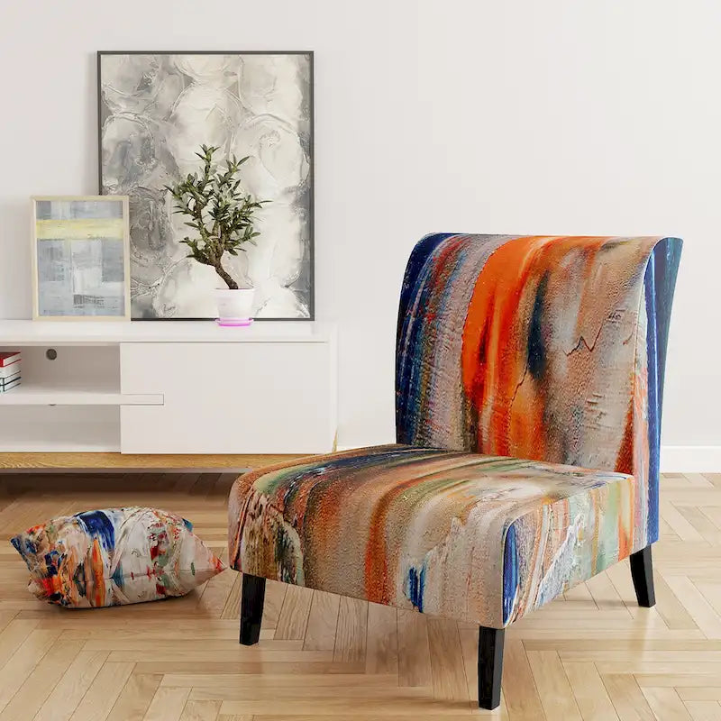 Fauteuil d'appoint et fauteuil rembourrés modernes Colorful Abstract Painting Strokes II