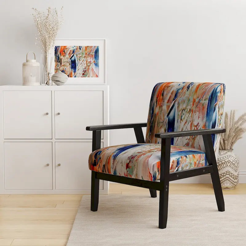 Fauteuil d'appoint et fauteuil rembourrés modernes Colorful Abstract Painting Strokes II