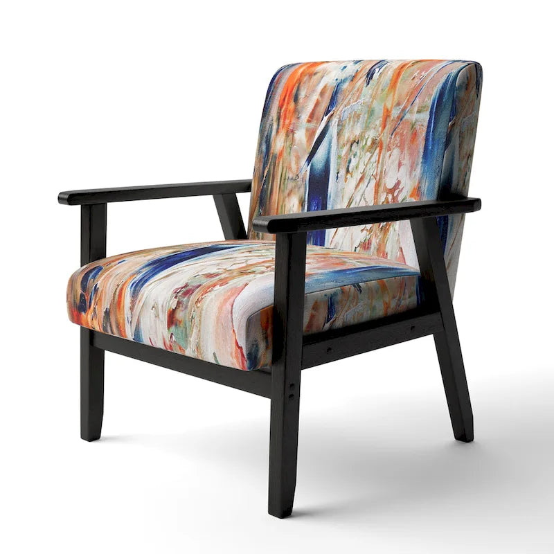 Fauteuil d'appoint et fauteuil rembourrés modernes Colorful Abstract Painting Strokes II