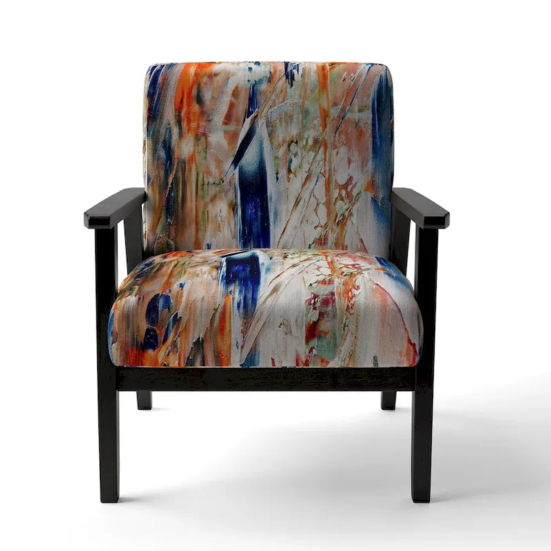 Fauteuil d'appoint et fauteuil rembourrés modernes Colorful Abstract Painting Strokes II