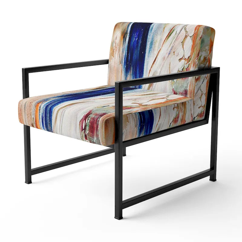 Fauteuil d'appoint et fauteuil rembourrés modernes Colorful Abstract Painting Strokes II