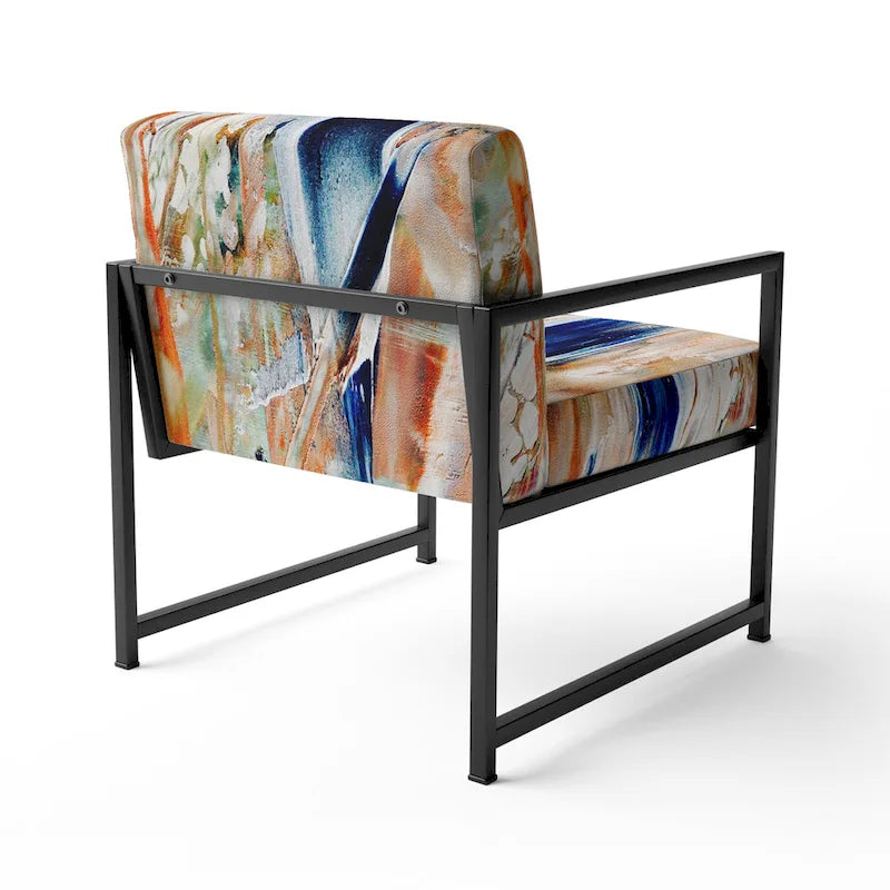 Fauteuil d'appoint et fauteuil rembourrés modernes Colorful Abstract Painting Strokes II